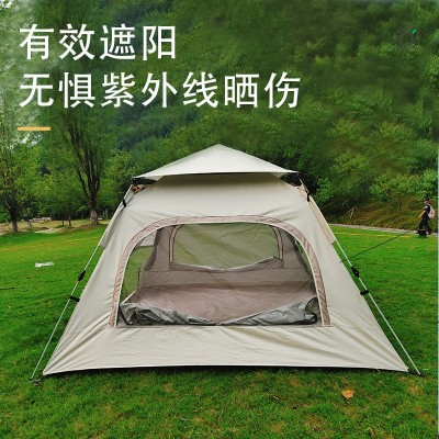 帐篷自动帐篷露营便携式帐篷速开涂银防晒防水2-4人户外野营帐篷  2件起批图3