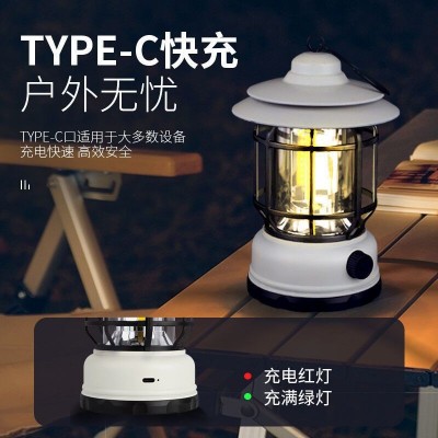 户外露营灯超长续航氛围灯野营帐篷灯led复古手提灯营地充电照明  3件起批图4