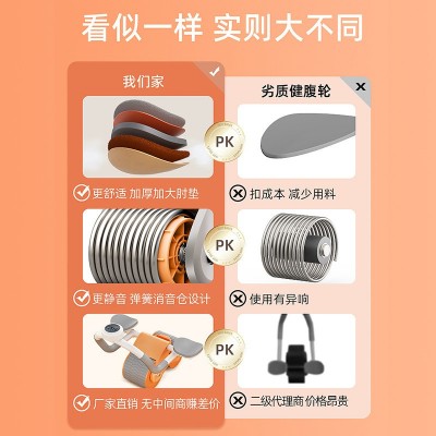 健腹轮自动回弹收腹卷腹运动练腹肌神器男女家用肘撑滚轮健身器材  2台起批图4