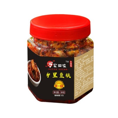 湖南特产香辣豆豉鱼块280g瓶装即食下饭菜腊鱼块酱腌坛子辣鱼批发 2瓶起批图3
