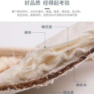 旅行便携式折叠拖鞋 男女居家包头棉花填充棕榈鞋底软拖鞋可机洗  10双图5