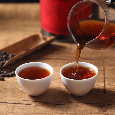 批发2020云南普洱茶 勐海糯香茶化石 碎银子乔木陈香熟茶500g散茶2件起批图2