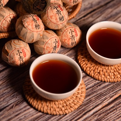 新会小青柑批发陈皮普洱茶勐海金芽熟茶叶生晒小柑橘桔茶散装送礼2件起批图2