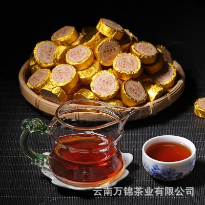 批发云南普洱小沱茶 熟茶原味 迷你沱茶 小圆饼熟茶500g散装2件起批图3