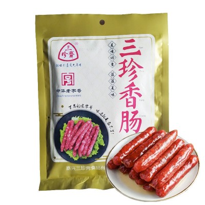 三珍斋广式腊肠180g厂家直销广味猪肉肠真空包装卤味熟食香肠批发 2袋起批图4