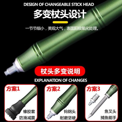夜途铝合金登山杖手杖爬山户外徒步折叠多功能伸缩轻便带刀防身棍  2根起批图4