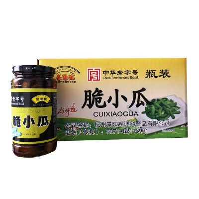 浙江特产景阳观中华老字号375g*12/箱批发脆小瓜甜脆瓜下饭菜小菜 2箱起批图2