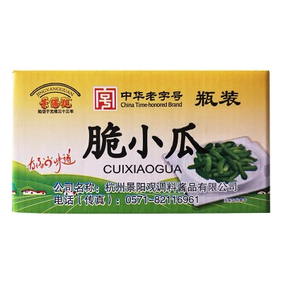 浙江特产景阳观中华老字号375g*12/箱批发脆小瓜甜脆瓜下饭菜小菜 2箱起批图3