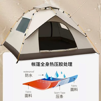 源头工厂现货户外野营全自动便携式折叠防水防晒速开露营帐篷批发  2个起批图2