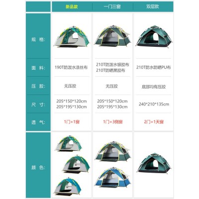探险者全自动帐篷户外室内双人加厚防雨双单人野营野外露营批发  2顶起批图2