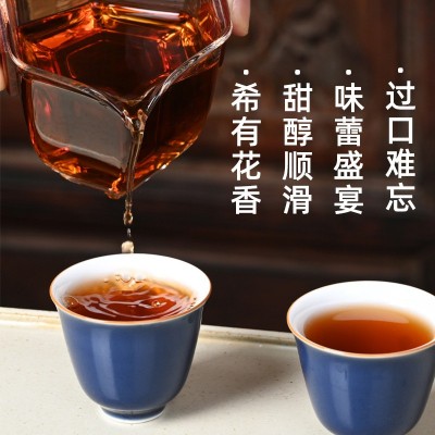 【花香古树宫廷】2018大雪山熟茶批发自带花香的普洱茶357g熟茶饼2件起批图3