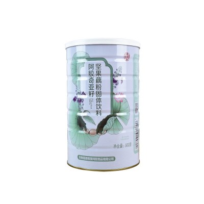 500g阿胶奇亚籽坚果藕粉 罐装冲泡型即食黑芝麻奇亚籽红枣藕粉羹 2罐起批图4