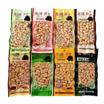老倔厨花生米108g*8袋装麻辣五香原味蒜香多味花生下酒菜 2件起批图5
