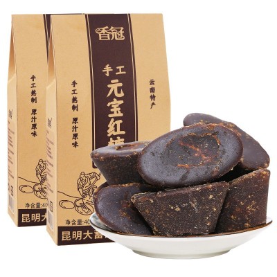 香冠元宝红糖400g*20袋纯甘蔗土红糖块黑糖月子老红糖块整箱批发 2袋起批图4