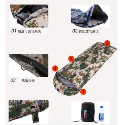 厂家供应优质羽绒迷彩睡袋、户外露营睡袋  1件起售图3