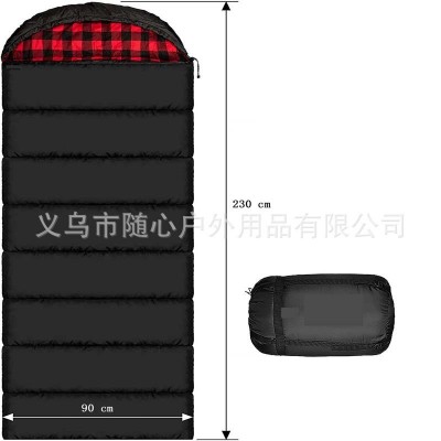 跨境户外用品露营全棉衬里棉质法兰绒高端加宽成人保暖睡袋  1件起售图2