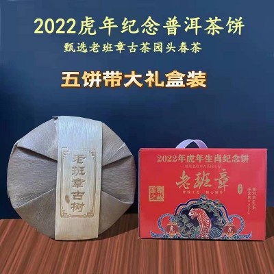 厂家直销云南普洱茶批发2022年头春茶叶老班章生普357克茶饼2饼起售图4