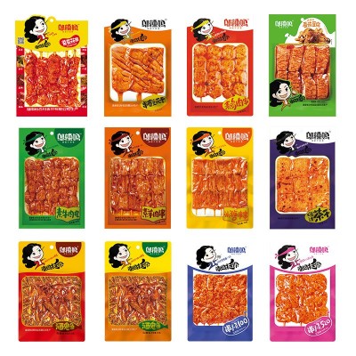 邬辣妈辣条豆腐干素牛筋素牛排辣片大包湖南特产麻辣零食批发组合10包图4