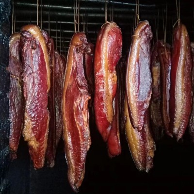 四川烟熏后腿腊肉30斤农家自制川味柴火二刀后腿老腊肉商用批发  2箱图2