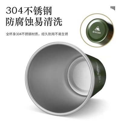 户外露营便携304食用级不锈钢水杯套装茶酒咖啡折叠宽口杯子4件套  2套图3