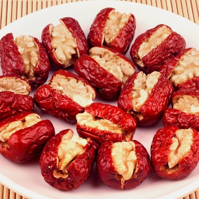 代发新疆灰枣夹核桃仁500g 独立装红枣夹核桃 休闲零食枣夹核桃2斤图3