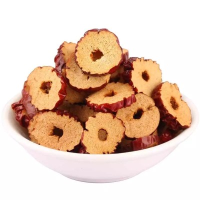 厂家供应新疆特产若羌红枣干香甜酥脆无核红枣片磨粉袋装茶用枣圈5斤图5