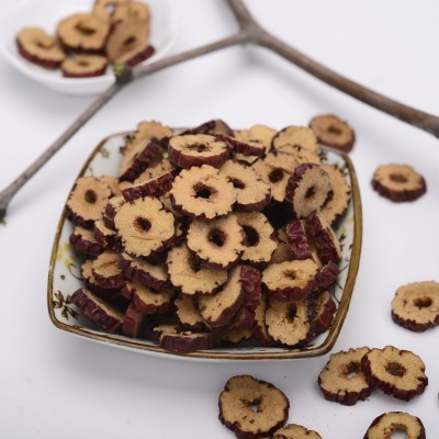 厂家供应新疆特产若羌红枣干香甜酥脆无核红枣片磨粉袋装茶用枣圈5斤图4