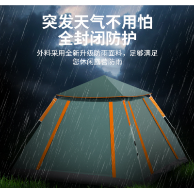 户外野营黑胶折叠全自动3-4人沙滩防晒速开tent厂家批发通风帐篷  8顶图2