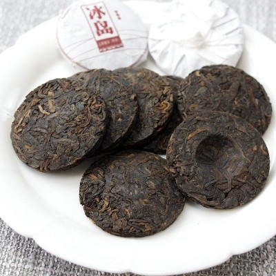 云南普洱茶古树熟茶批发 冰岛醇香小玉饼散装一口料陈年普 洱黑茶  2件图2