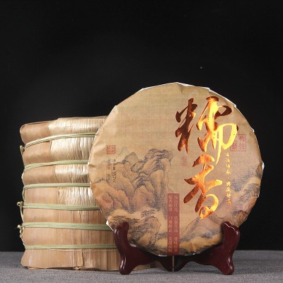 批发 糯米香饼茶普洱茶 云南熟茶糯香普洱茶357克  2饼图5
