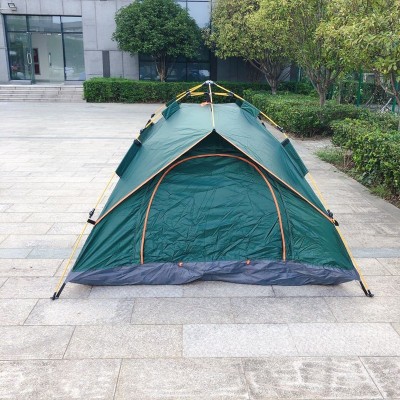 户外野营速开大容量自动帐篷双层加厚防雨自驾游公园露营玻杆帐篷  2顶图2