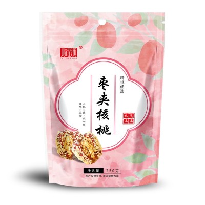 新疆大枣夹核桃仁夹白芝麻好吃休闲食品批发核桃枣250g直播货源2袋图2
