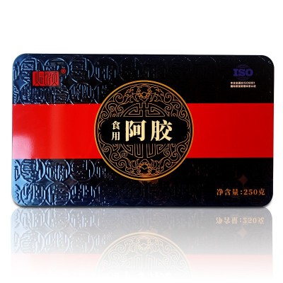 驴皮阿胶食用阿胶片块铁盒装250g 阿胶块手工糕阿胶糕原 材料批发2盒图5