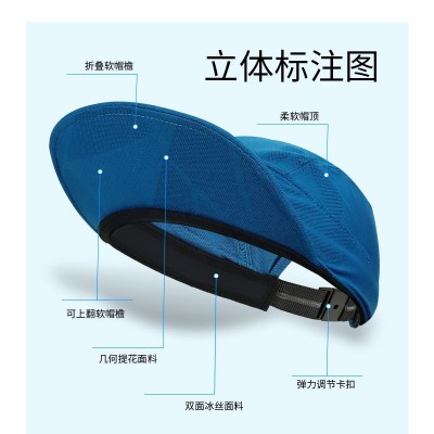语灿吸汗透气网速干帽户外遮阳软帽可调节止汗运动骑行小帽可折叠  10个图5