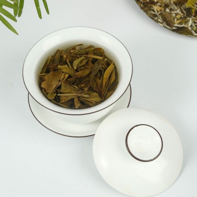 福鼎白茶 2020年高山日晒白牡丹 茶饼 花香300g散装花茶厂家批发  2个图3