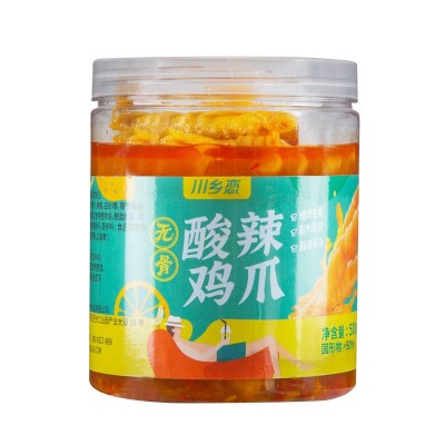 电商热销500g餐饮熟食无骨凤爪即食罐装追剧柠檬泡椒鸡爪休闲零食2件图4