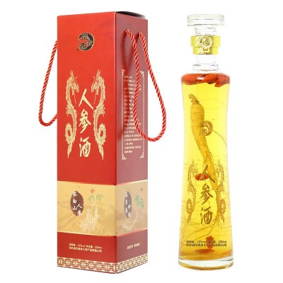 500ml*4瓶整箱 带质检报告人参酒长白山纯高粱酒42度养生酒正品1箱图5