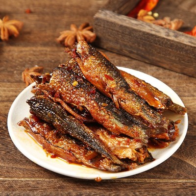 湖南手撕鱼干烟熏香辣火焙手撕鱼仔休闲麻辣素食干货香辣手撕208g2瓶图3