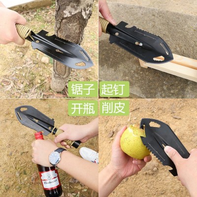 亚马逊新款不锈钢多功能工兵铲户外野营求生工具车载小手铲园林铲2件图2
