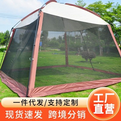 户外露营帐篷8-10人野营帐篷全套 防虫防晒网纱户外露营帐篷批发2顶图1