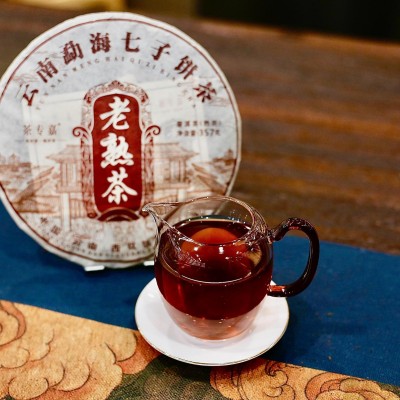 批发云南普洱茶熟茶勐海老班章古树茶357g七子饼茶叶普洱茶饼  1饼图3
