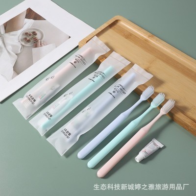 酒店宾馆一次性牙刷牙膏洗漱用品套装民宿客栈软毛牙具二合一100套图4