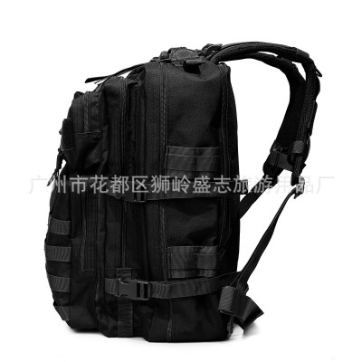 新款战术背包 加大3P攻击包黑色户外野战登山装备包水袋背包防水2件图2
