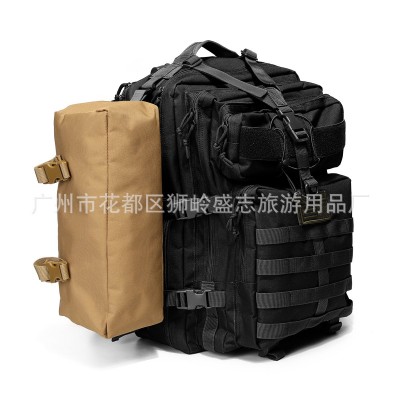 新款战术背包 加大3P攻击包黑色户外野战登山装备包水袋背包防水2件图5