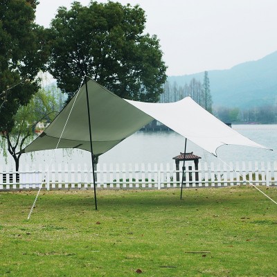 户外天幕帐篷野营露营野餐防雨防晒野炊装备用品涂银遮阳凉棚批发2顶图2