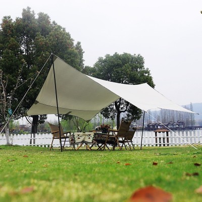 户外天幕帐篷野营露营野餐防雨防晒野炊装备用品涂银遮阳凉棚批发2顶图5