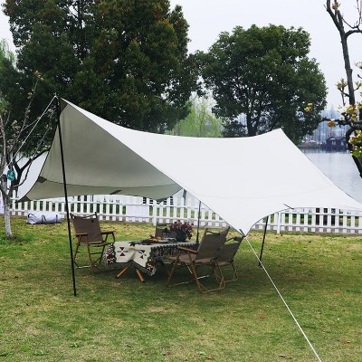 户外天幕帐篷野营露营野餐防雨防晒野炊装备用品涂银遮阳凉棚批发2顶图3