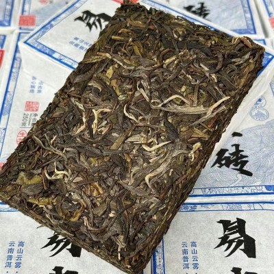 2022年易武金砖云南勐海普洱茶茶砖250克大叶种晒青茶普洱茶生茶  2饼图2