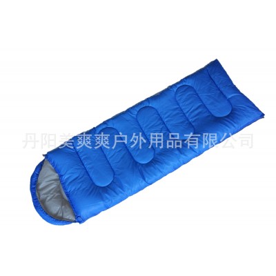 四季成人野营度假休闲户外午休 保暖单色信封带帽涤纶睡袋 1.3kg2个图2