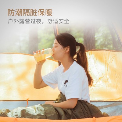 单兵睡袋户外露营旅行加大成人加厚防寒保暖军绿色木乃伊野营睡袋2件图2